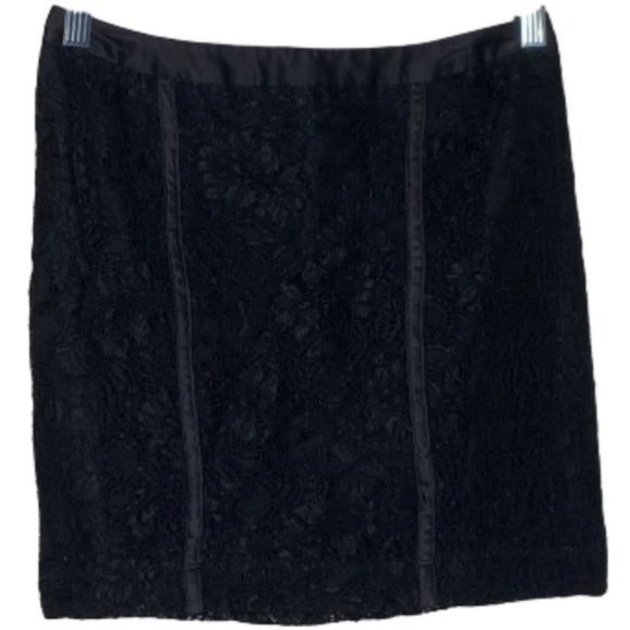 Forever 21 Black Rayon Lace Mini Skirt - Picture 1 of 6